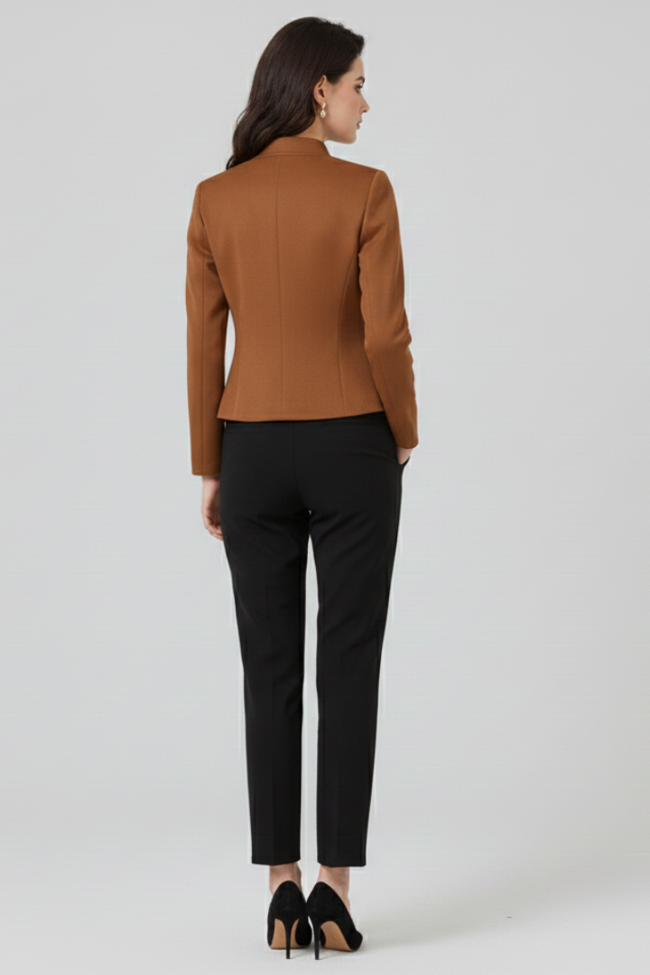 Mirelisse | Dames Blazer – Opstaande Kraag, Knoopdetail, Elegante Casual Jas