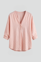 Aurelia | Dames Blouse met Ronde Hals – Blouse met Lange Mouwen en Knoopsluiting