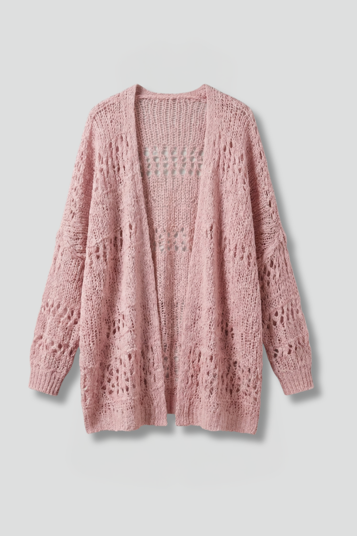 Arcelia | Dames Gebreid Vest met Open Voorkant – Lange Mouwen en Textuur