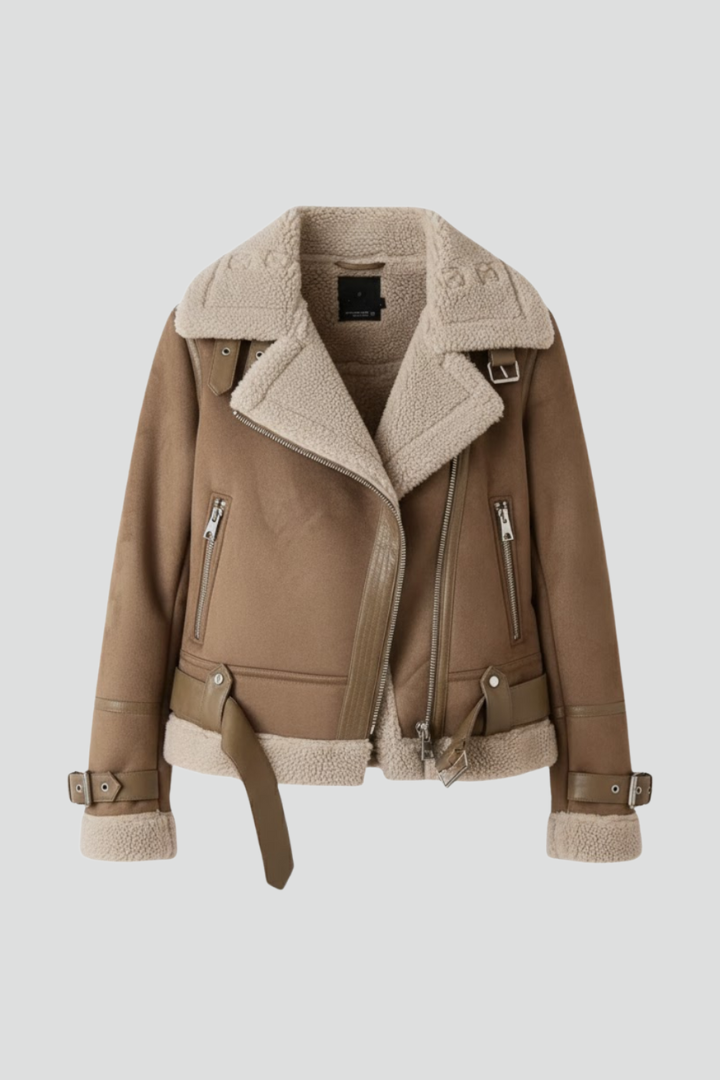 Calypso | Dames Jas met Textuur en Ritssluiting – Casual Jas met Lange Mouwen