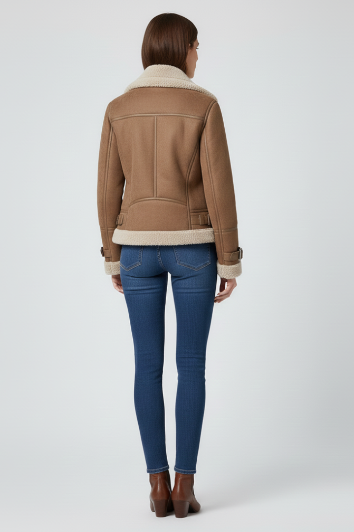 Calypso | Dames Jas met Textuur en Ritssluiting – Casual Jas met Lange Mouwen