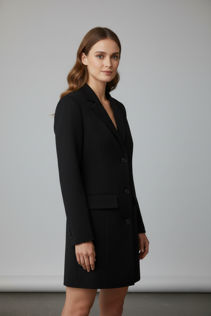 Mirelia | Dames Longline Blazer – Getailleerde Blazer met Knoopsluiting aan de Voorkant