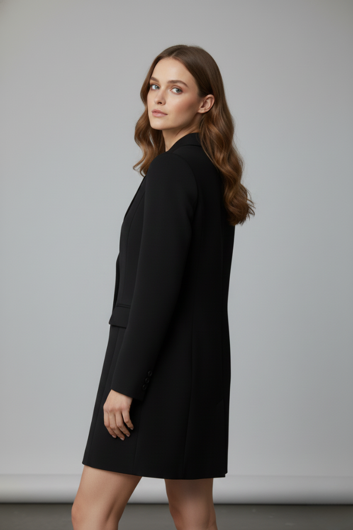 Mirelia | Dames Longline Blazer – Getailleerde Blazer met Knoopsluiting aan de Voorkant