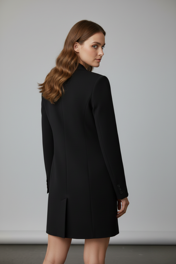 Mirelia | Dames Longline Blazer – Getailleerde Blazer met Knoopsluiting aan de Voorkant