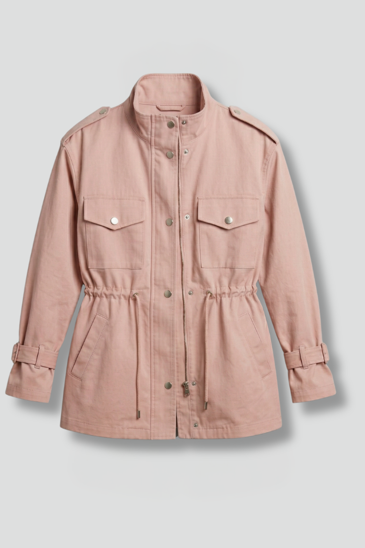 Oriana | Women's Double-Breasted Utility Jacket – Belted Waist