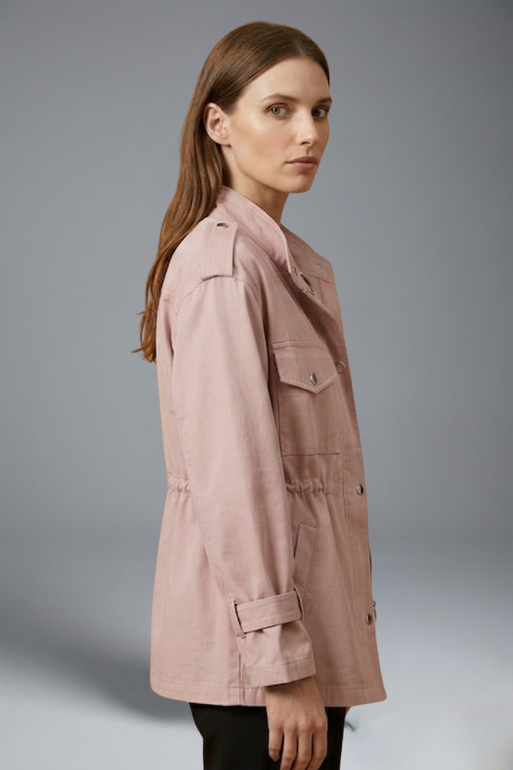 Oriana | Women's Double-Breasted Utility Jacket – Belted Waist