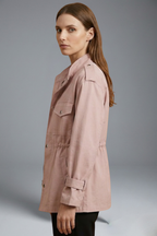 Oriana | Women's Double-Breasted Utility Jacket – Belted Waist