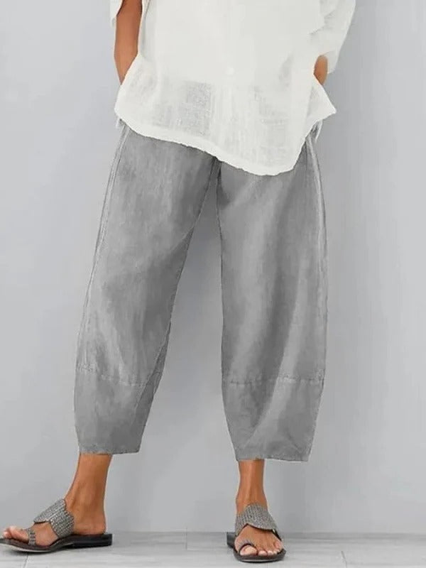 Reagan | Linnen broek met relaxte pasvorm voor dames – Ademende broek