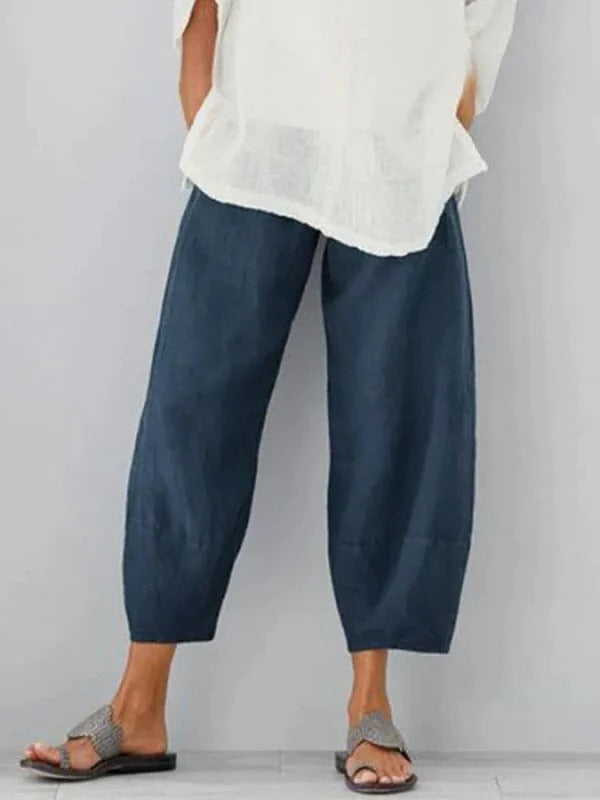 Reagan | Linnen broek met relaxte pasvorm voor dames – Ademende broek