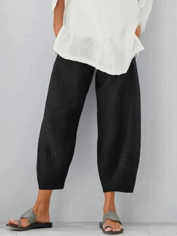 Reagan | Linnen broek met relaxte pasvorm voor dames – Ademende broek