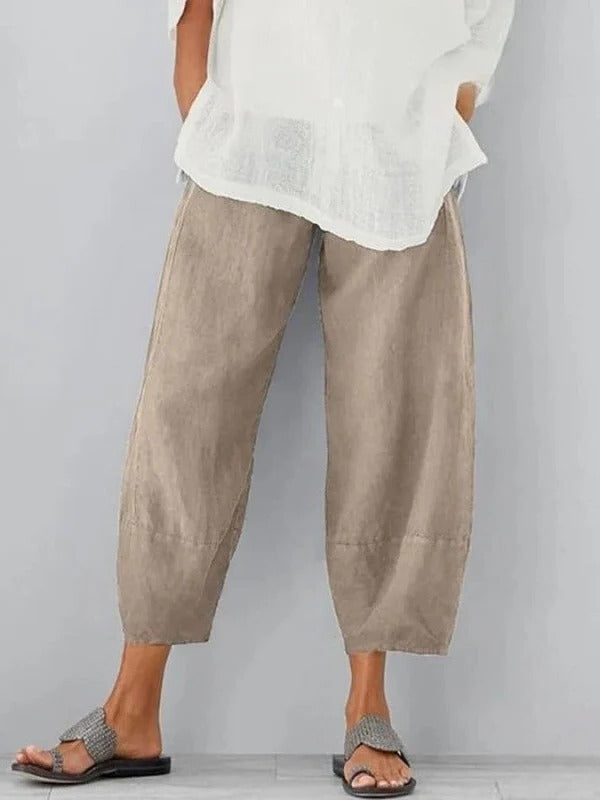 Reagan | Linnen broek met relaxte pasvorm voor dames – Ademende broek