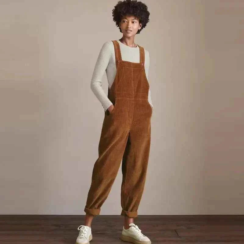 Cassidy | Corduroy-tuinbroek voor dames – Relaxed fit met wijde pijpen