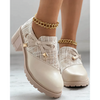 Sybrich | Damesschoenen met veters – Elegante schoenen met lage hak en spitse neus