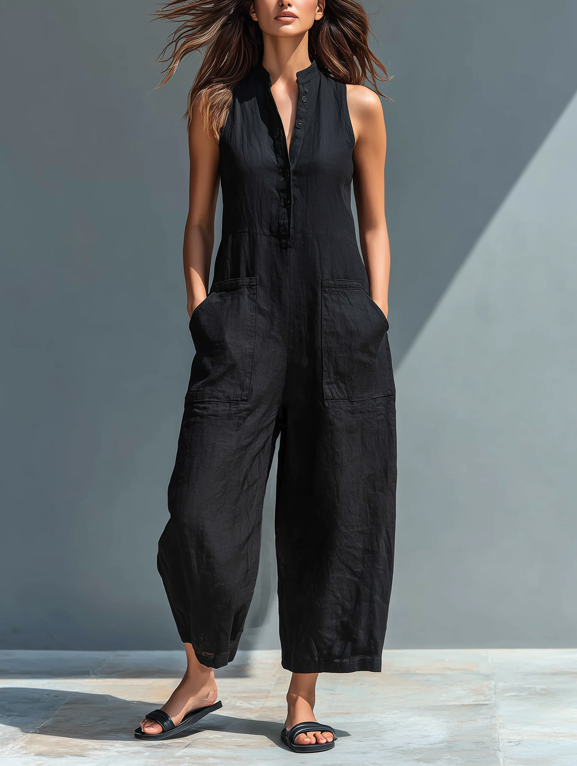 Perry | Mouwloze Jumpsuit voor Dames – Minimalistische Eendelige Jumpsuit