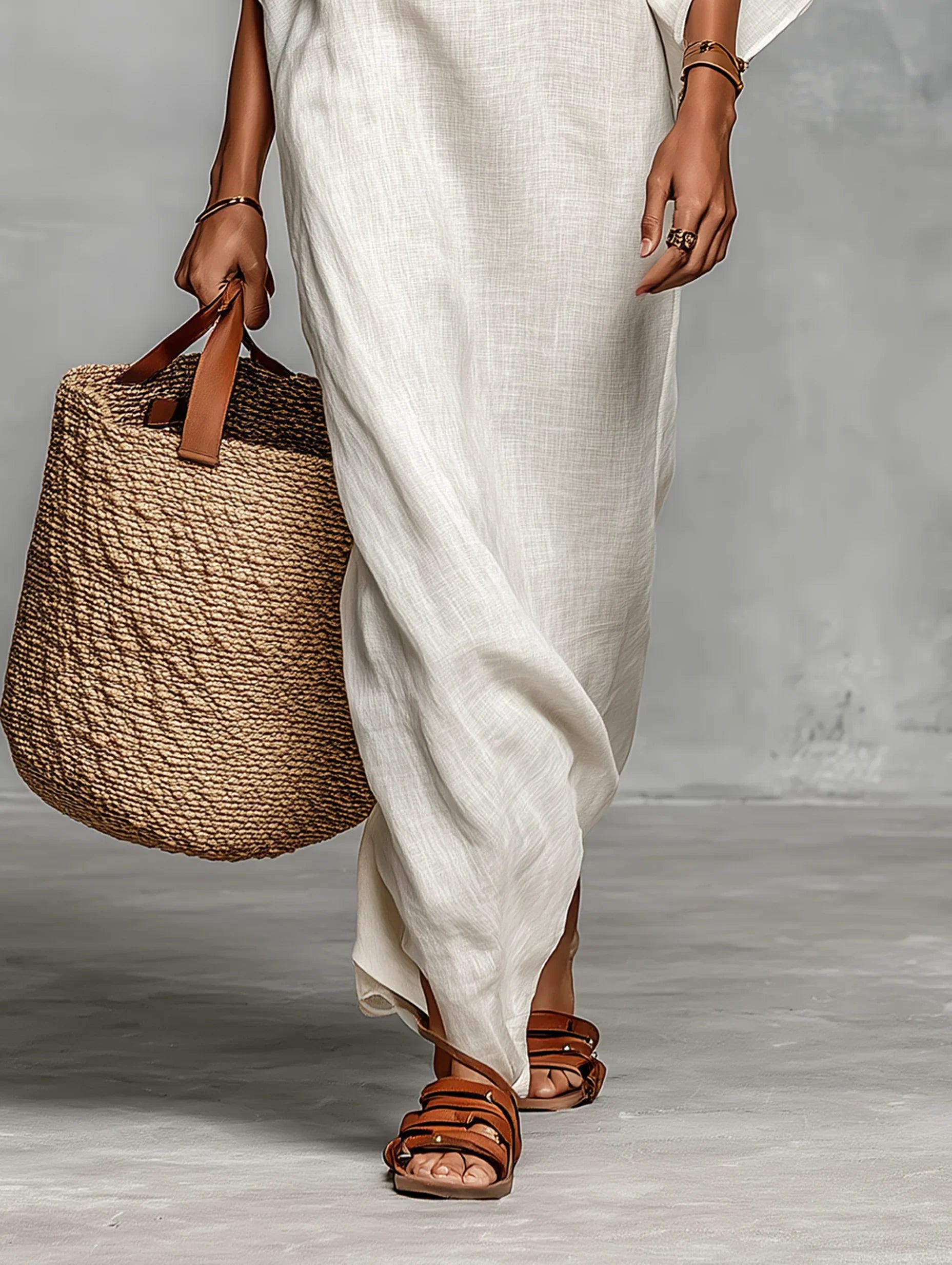 Demelza | Lange damesjurk – Off-shoulder maxi-jurk met vleermuismouwen