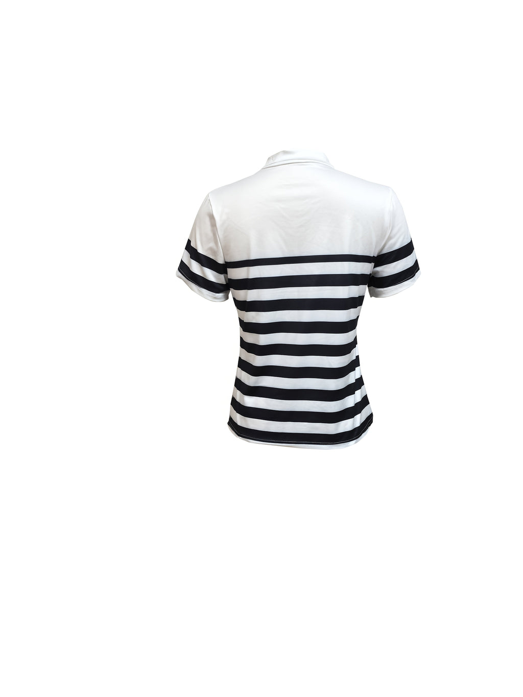 Lunavia | Dames Gestreepte Half-Zip Polo Shirt – Korte Mouw Casual