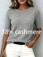 Alruna | Dames-top met korte mouwen en kasjmiergevoel – Zacht, elegant en casual T-shirt