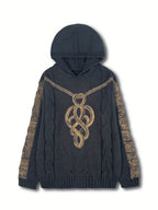 Acey | Damestrui met capuchon – Zachte pullover van geborduurd jacquard