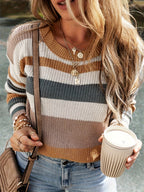 Feralisse | Gestreepte geribde damestrui – Elegante pullover
