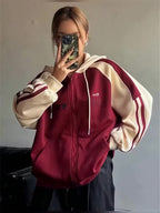 Armina | Y2K-hoodie met kleurblokkenprint voor dames – Casual sweatshirt met capuchon