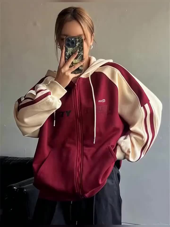 Armina | Y2K-hoodie met kleurblokkenprint voor dames – Casual sweatshirt met capuchon