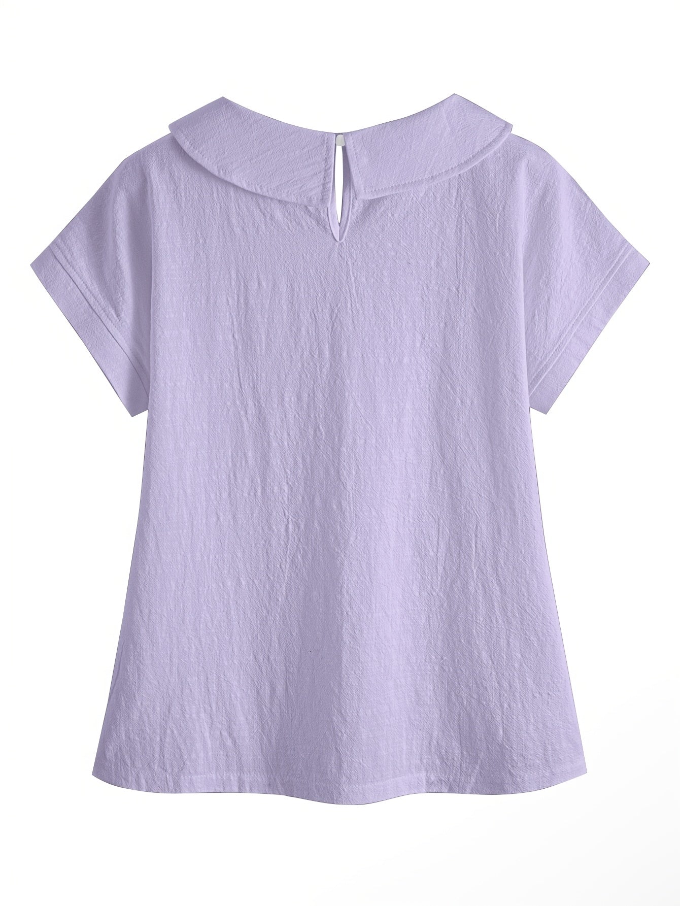 Paloma | Casual damesblouse – Shirt met korte mouwen en patchwork van kant