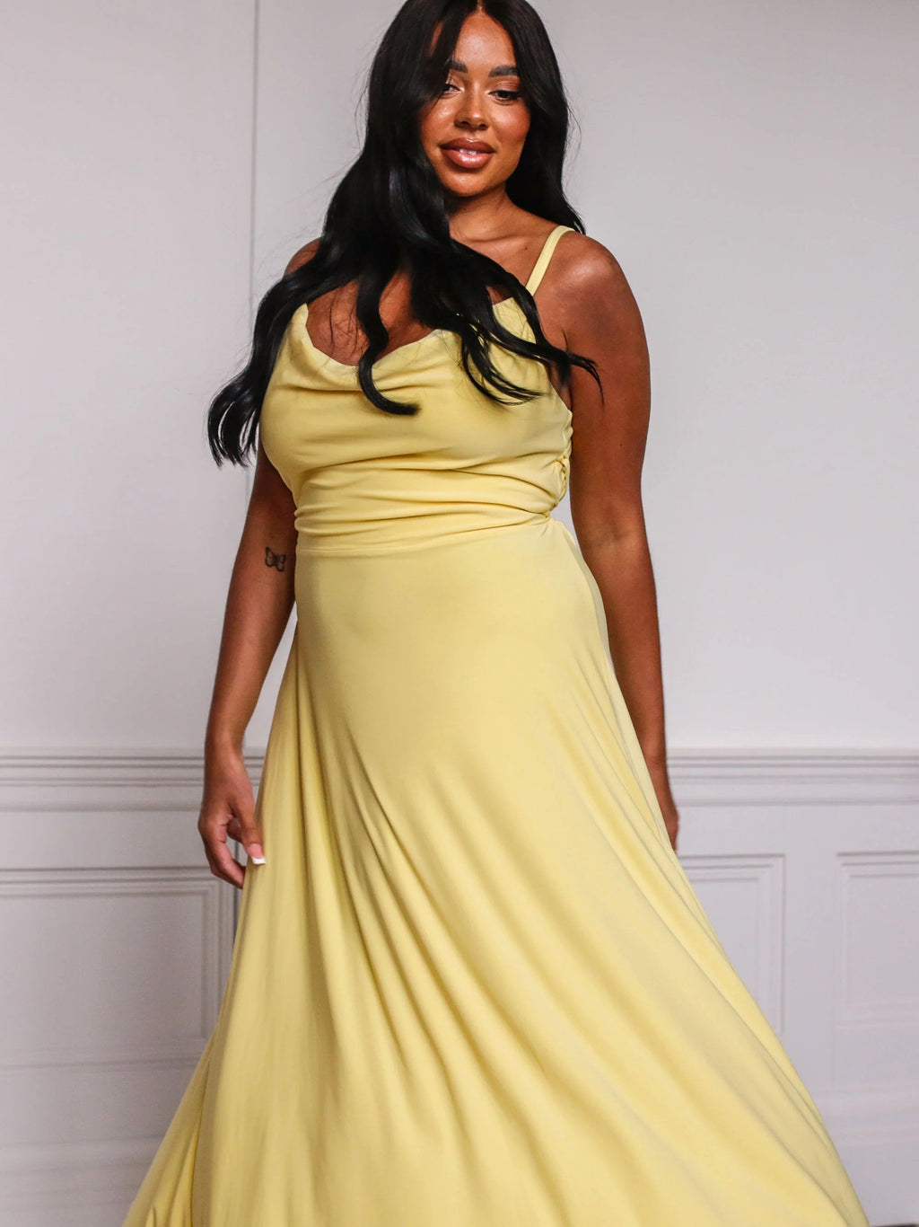 Baylor |  Elegante Dames Maxi Jurk – Gedrapeerde Lange Jurk met V-Hals