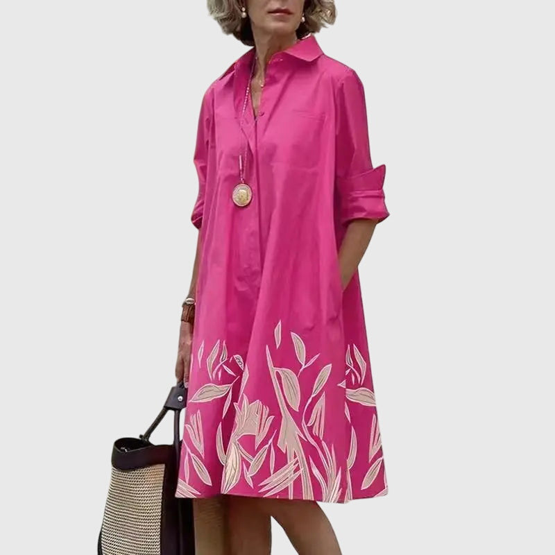 Amra | Elegante midi-jurk voor dames met zakken – Casual A-lijn jurk