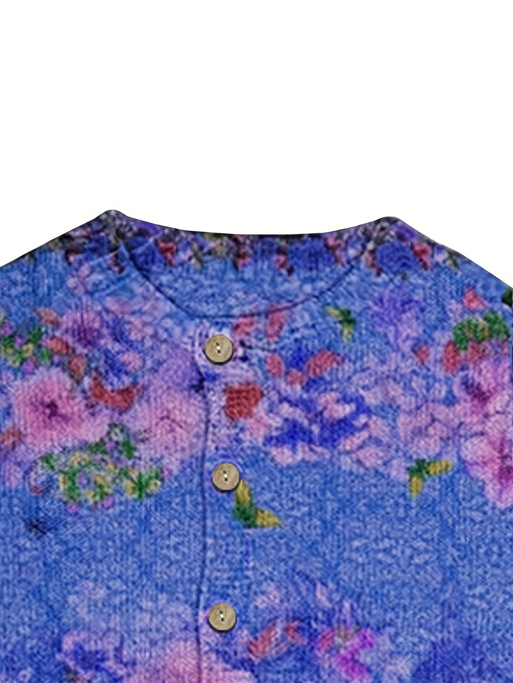 Hannelise | Damesvest met bloemen- en vlinderprint – vest met lange mouwen