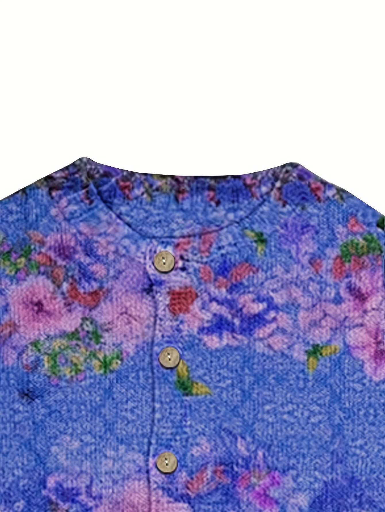 Hannelise | Damesvest met bloemen- en vlinderprint – vest met lange mouwen