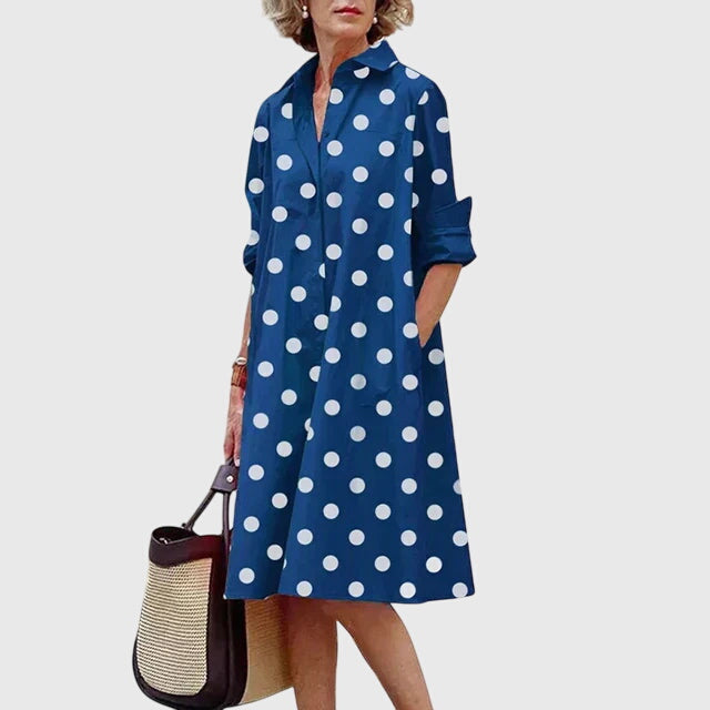 Amra | Elegante midi-jurk voor dames met zakken – Casual A-lijn jurk