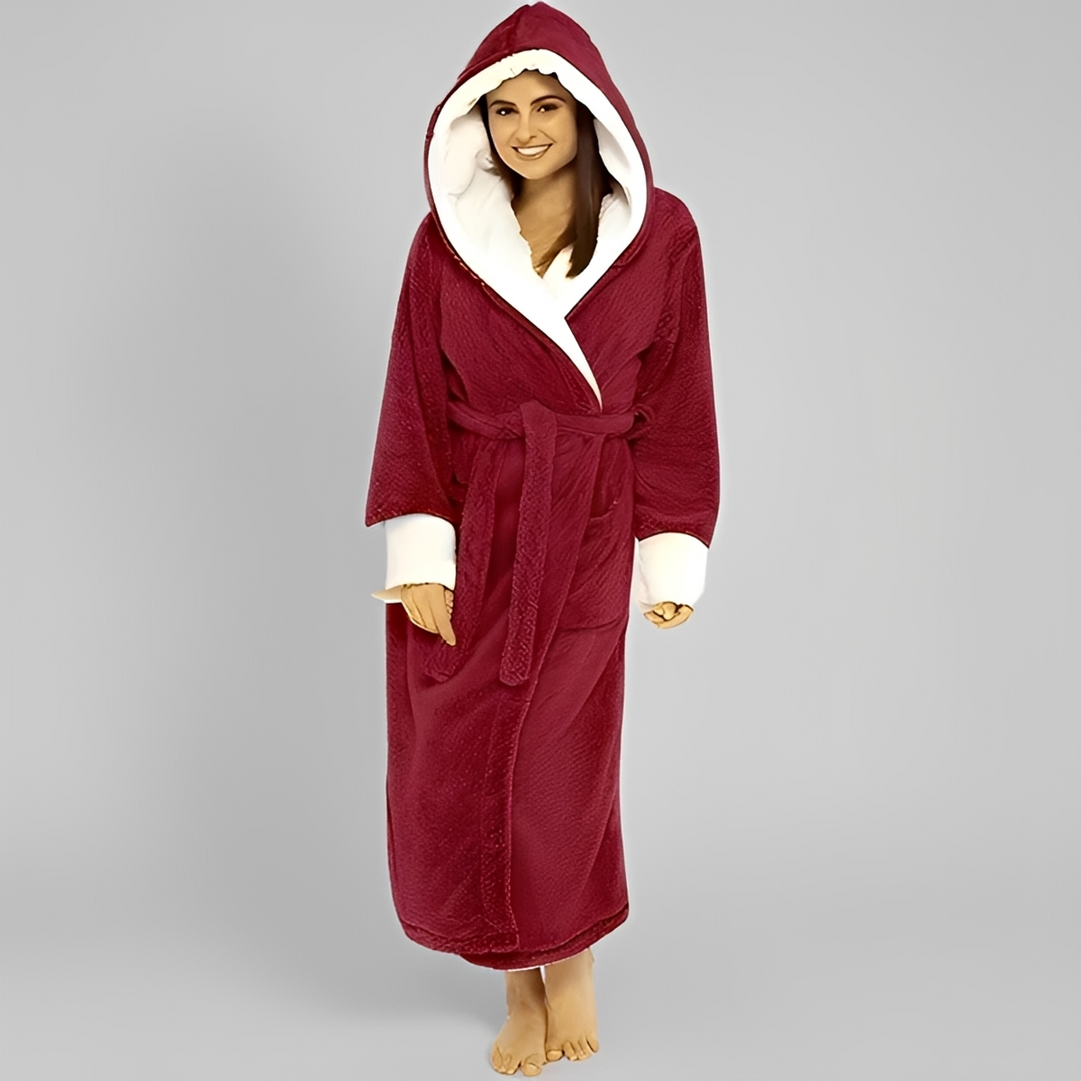 Floriana | Badjas met capuchon voor dames – Zachte, knusse en elegante badjas