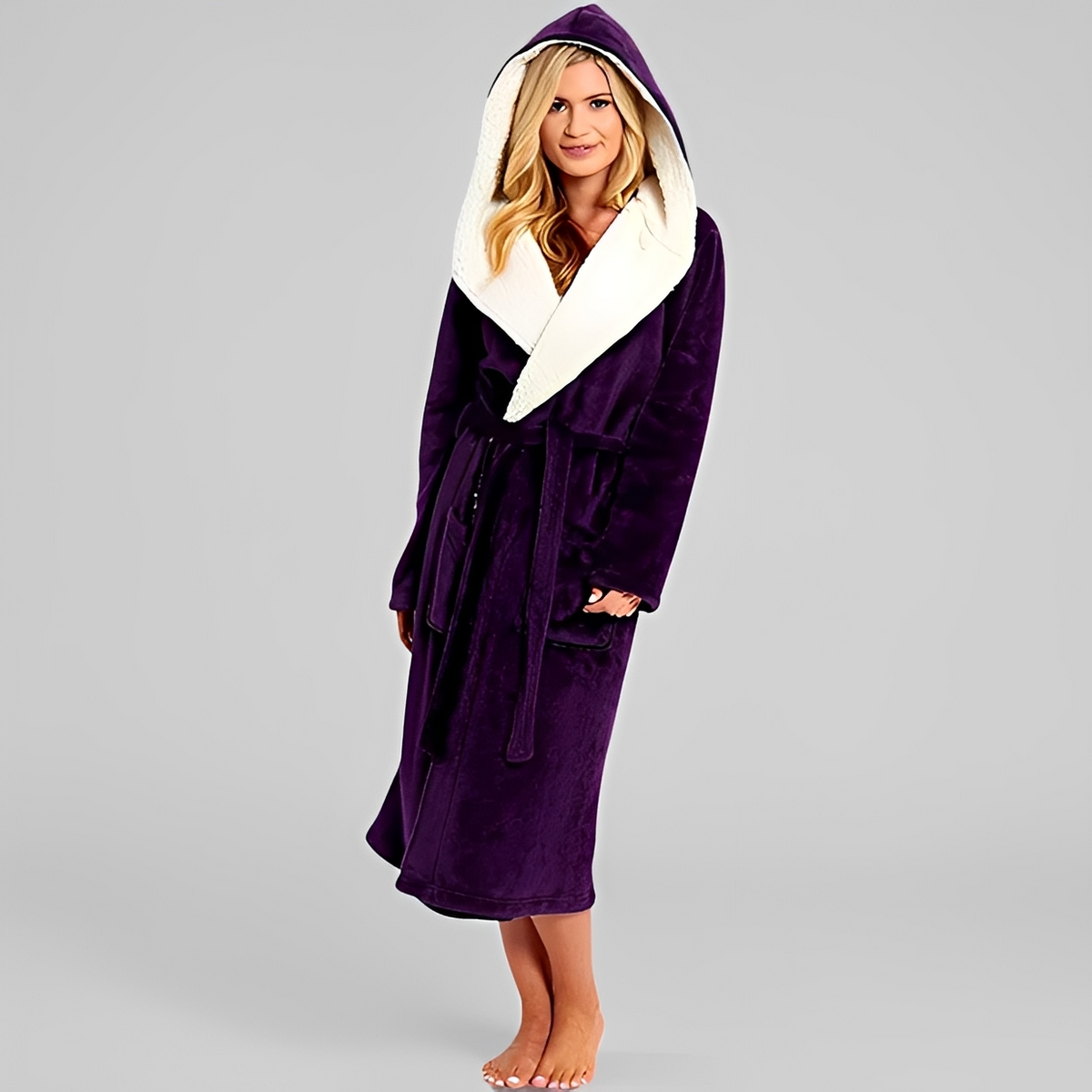 Floriana | Badjas met capuchon voor dames – Zachte, knusse en elegante badjas