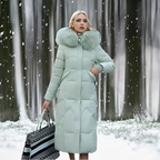 Yelena | Winterjas met capuchon voor dames – knielange, warme en elegante jas
