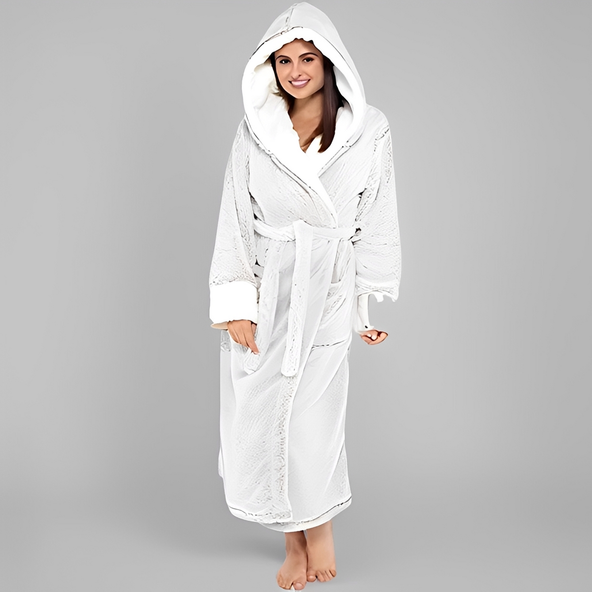 Floriana | Badjas met capuchon voor dames – Zachte, knusse en elegante badjas