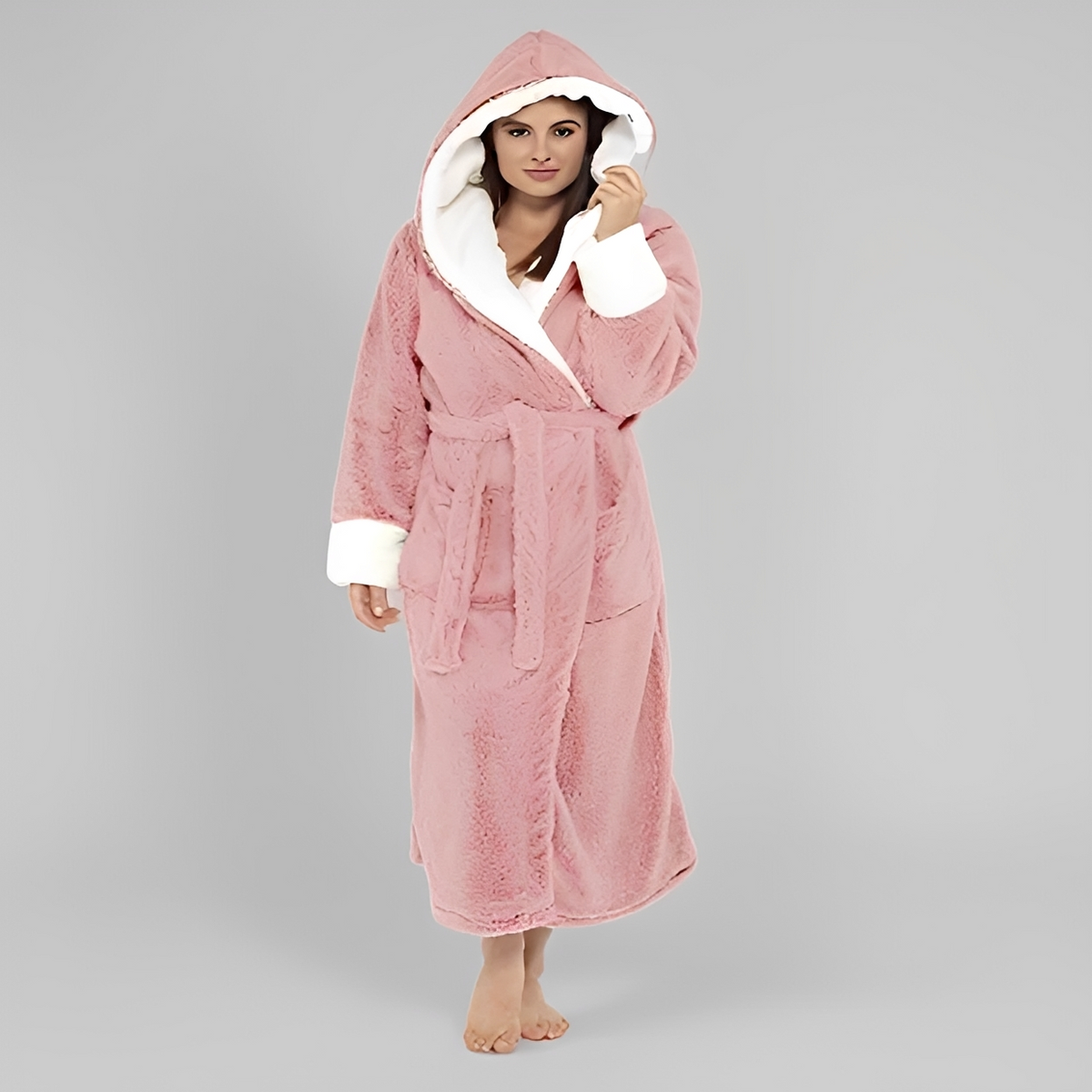 Floriana | Badjas met capuchon voor dames – Zachte, knusse en elegante badjas