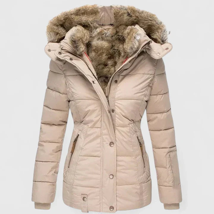 Kerensa | Winterjas met capuchon en zakken voor dames – Warm, stijlvol en praktisch