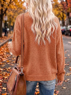 Griselina | Damestrui met esdoornbladprint – Zachte, warme pullover