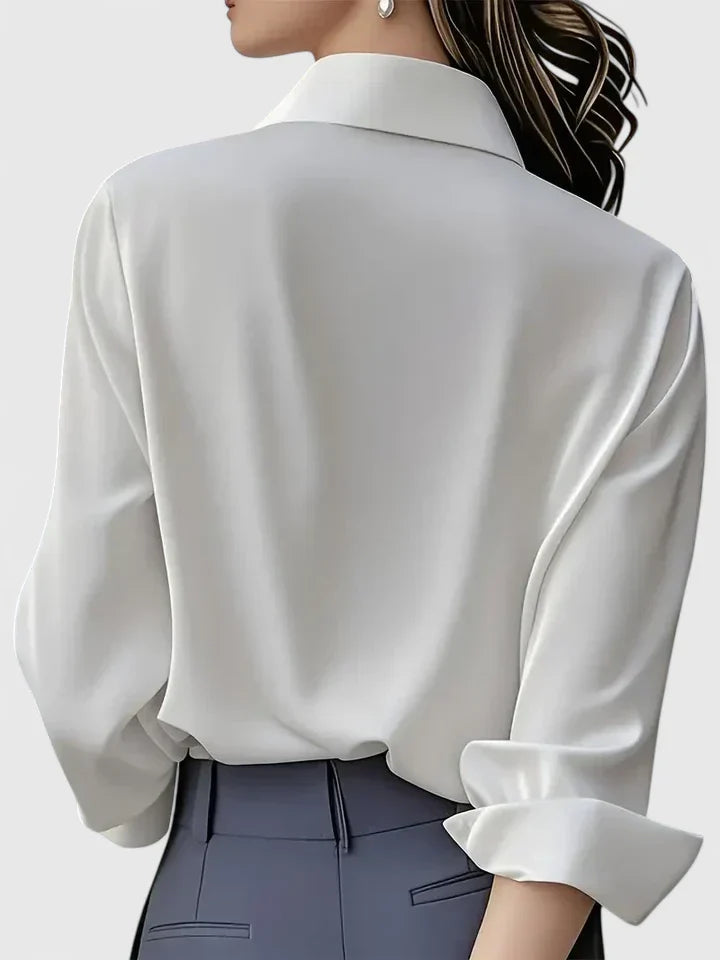 Cami | Elegante damesblouse met knopen – Overhemd met lange mouwen en kraag