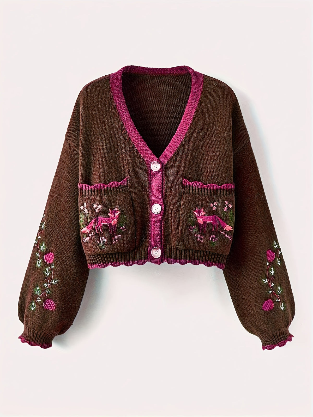 Evelara | Dames Vest met Kleurvlakken – Geborduurde Vos