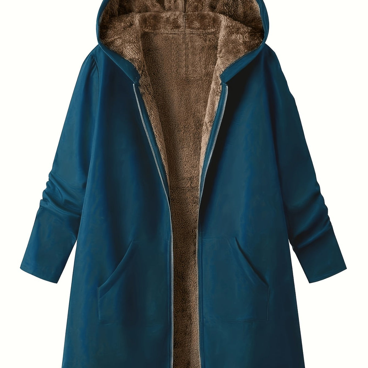 Zelmira | Warme Damesjas met Capuchon – Gevoerd, Effen & Casual
