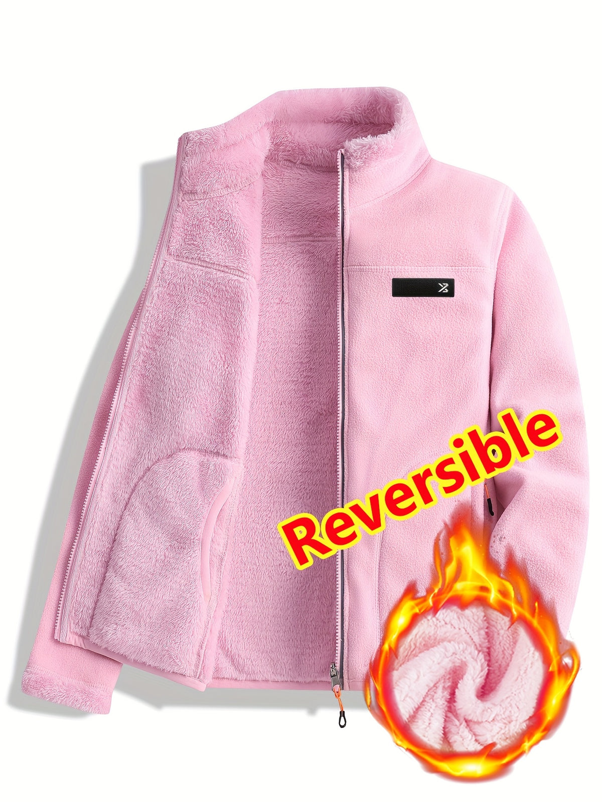 Armelle | Dames omkeerbare casual jas – Dikke, ruige textuur
