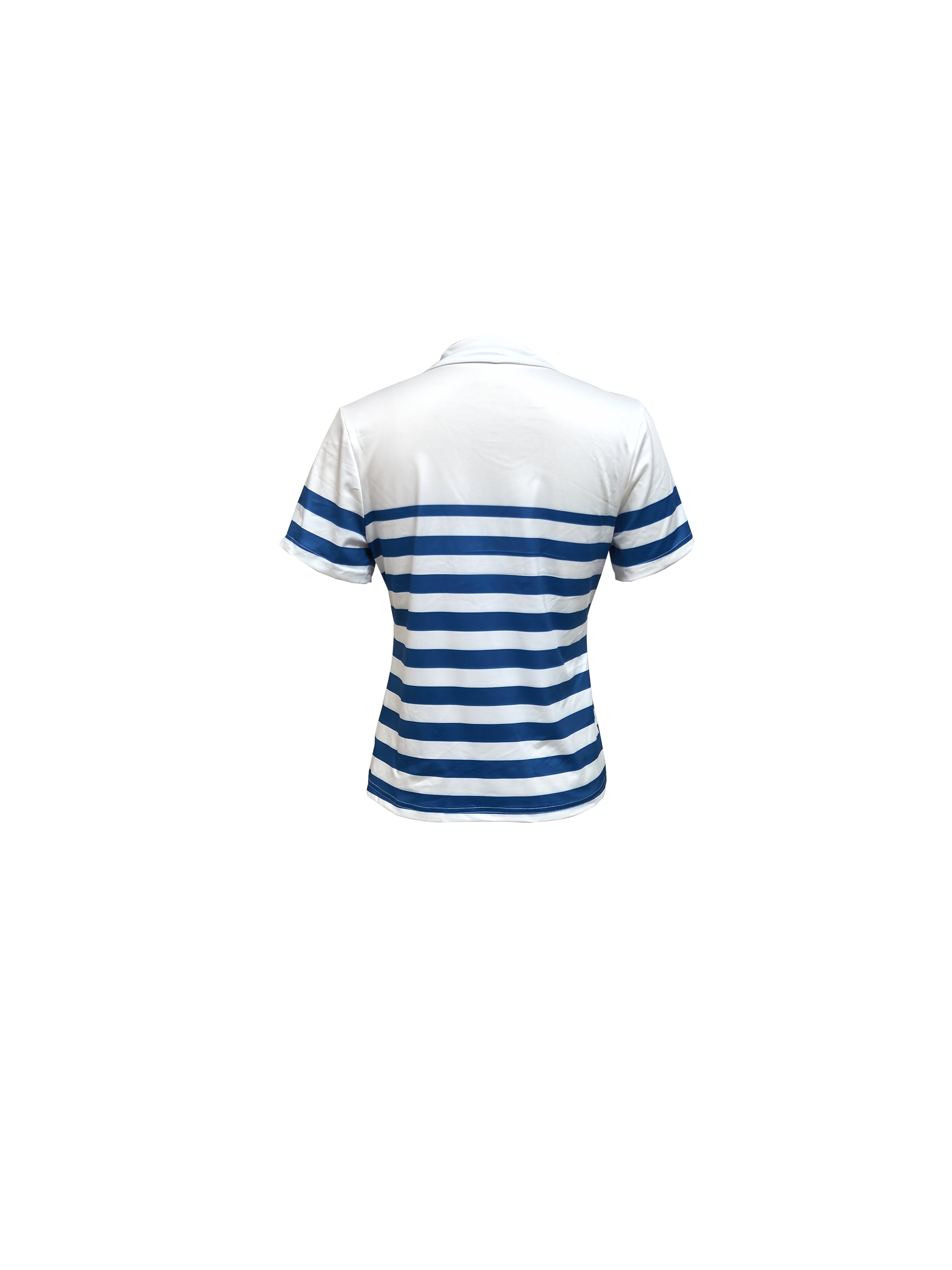 Lunavia | Dames Gestreepte Half-Zip Polo Shirt – Korte Mouw Casual