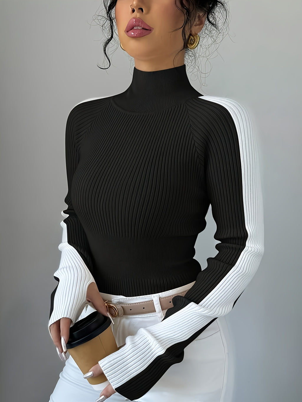 Josina | Dames Coltrui met Contrasterende Kleur, Zachte Stof & Comfortabele Pasvorm