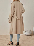 Tavianna | Trenchcoat voor dames – dubbelrijig, manchetten met riem en kraag met inkeping