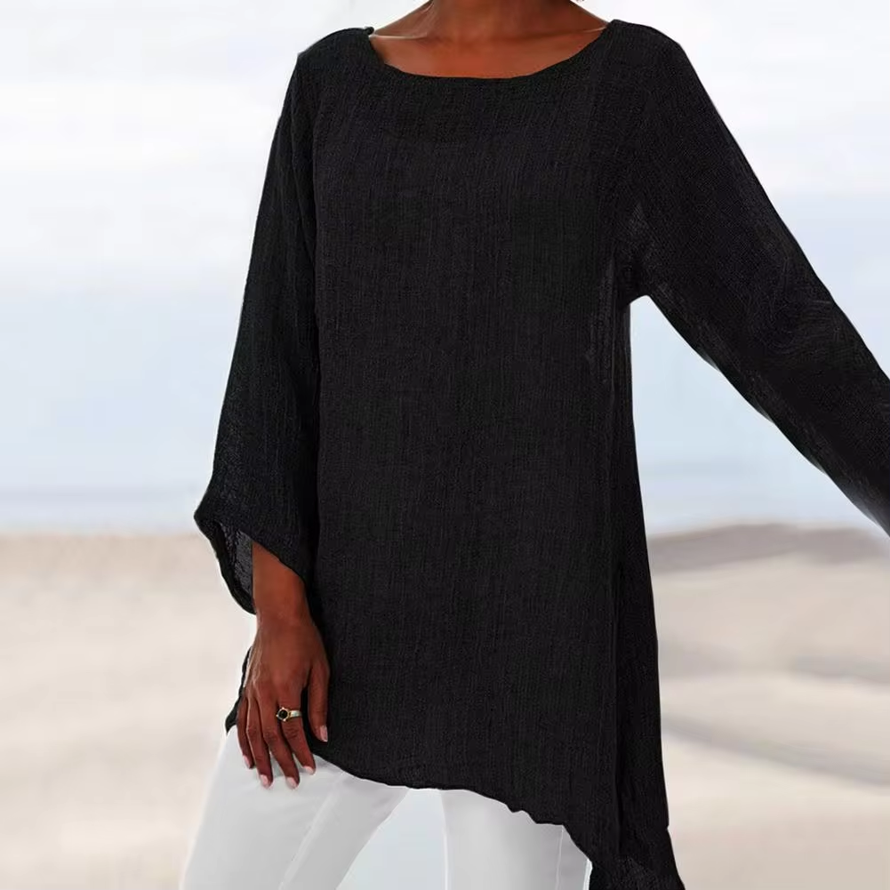 Cery | Casual damesblouse met lange mouwen – Luchtige, losvallende blouse