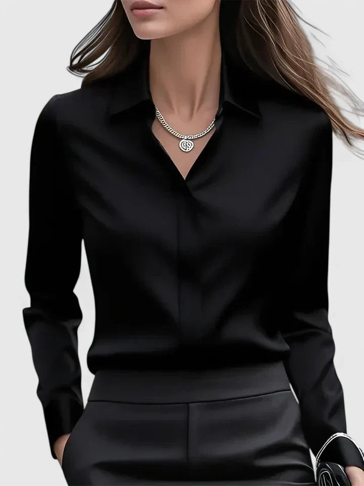 Cami | Elegante damesblouse met knopen – Overhemd met lange mouwen en kraag