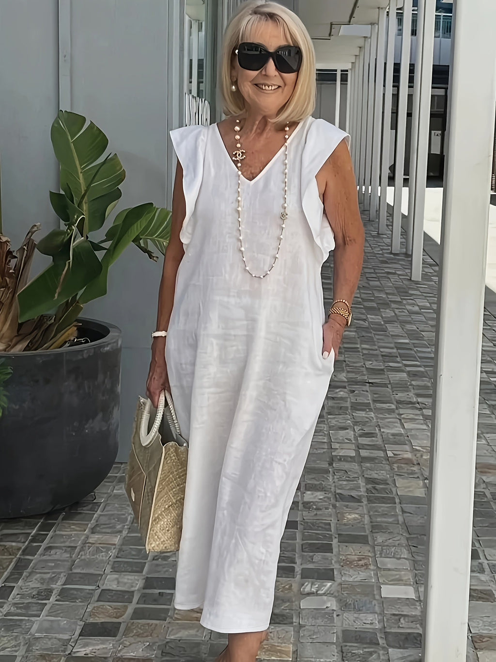 Tria | Elegante casual jurk voor dames – Chique midi-jurk voor elke dag in de zomer