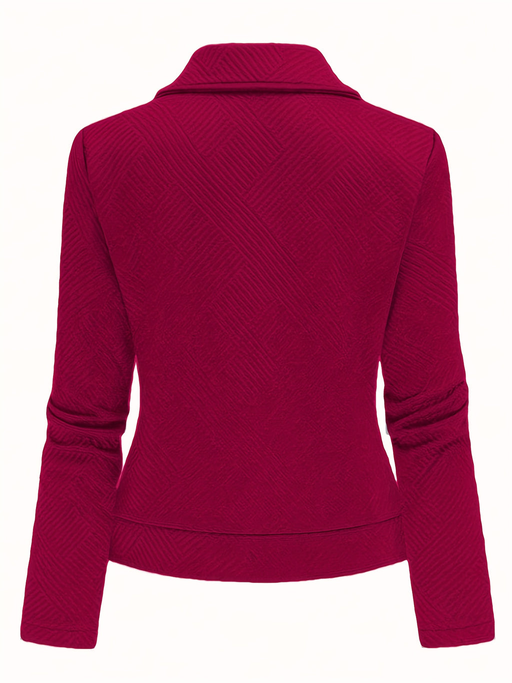 Katrien | Dames Bikerjack met Ruitpatroon, Ritssluiting & Knoopdetails
