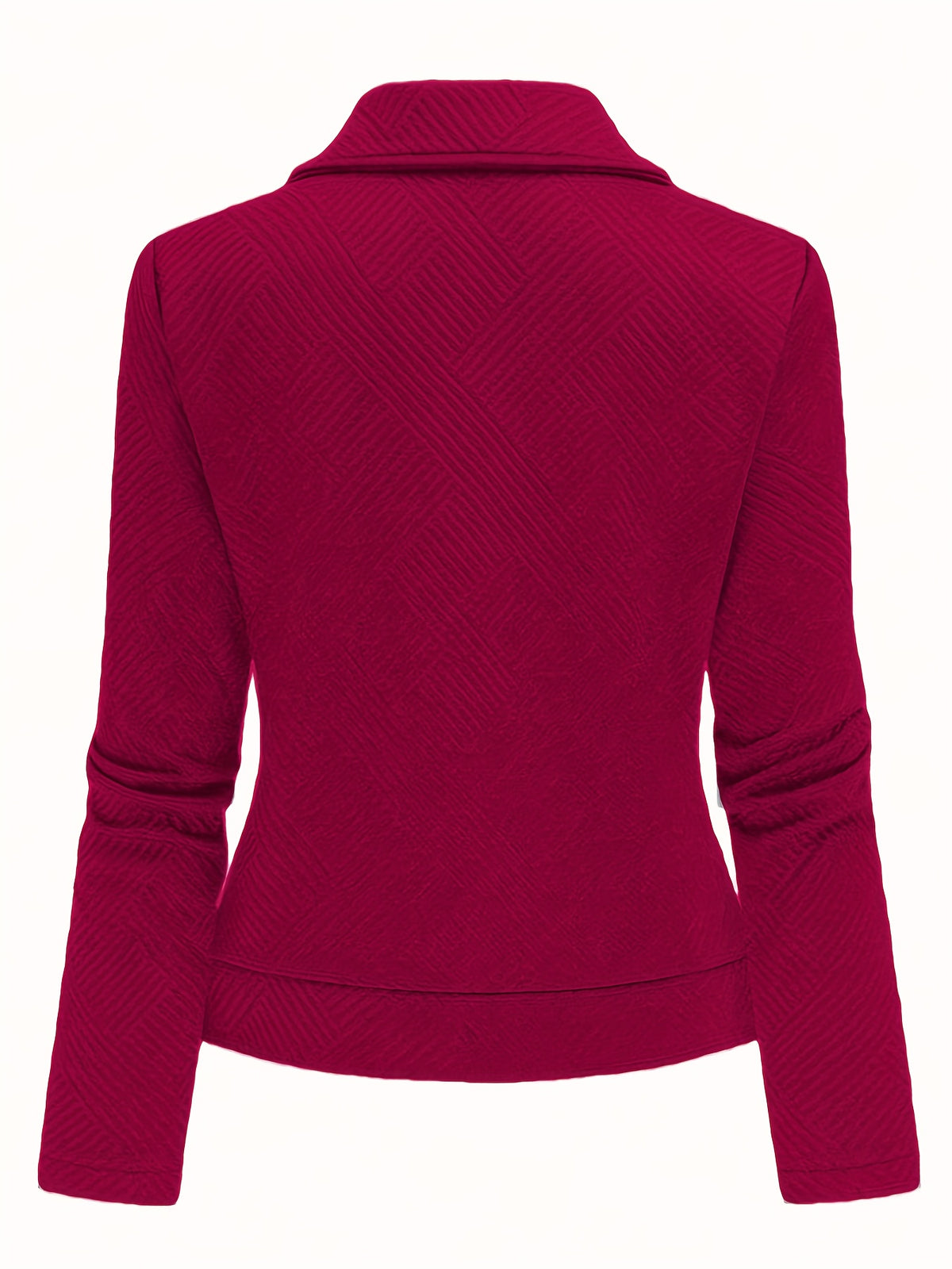 Katrien | Dames Bikerjack met Ruitpatroon, Ritssluiting & Knoopdetails